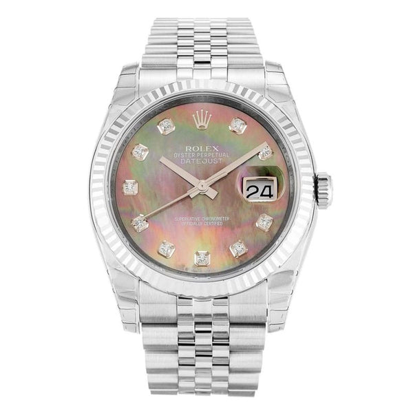 Rolex Datejust Pearl Black-Diamond Dial 116234 Mens 36MM