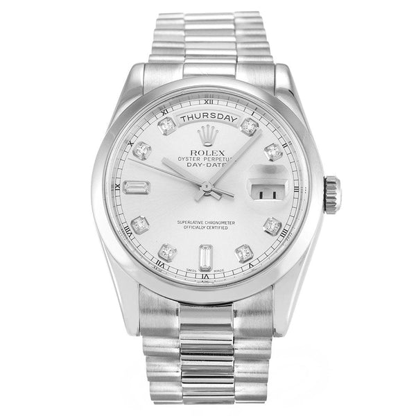 Rolex Day-Date Silver 118209 Mens 36MM